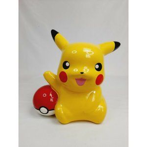 Nintendo 2015 Pokemon Pikachu Ceramic Coin Money Piggy Bank FAB NY 9” Tall